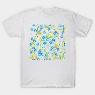 watercolor blueberries and leaves T-Shirt